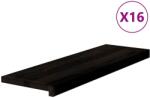 vidaXL lépcsőfokok 16 db sötétbarna 80x30x2 cm tömör fa tölgyfa 3283056 (3283056)
