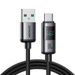 JOYROOM Cablu Date si Incarcare USB-A - USB-C Joyroom S-A16 Pro Prism Display, 66W, 1.2m, Negru - evomag