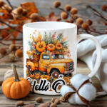 Deconline Crafts Őszi mintás bögre Teherautós, Helló ősz (DO126143-CERAMIC-MUG)