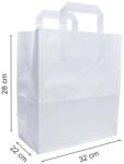 Label Print Pungi din hartie alba 80g, cu maner banda, 32+22 x 28cm (AJ800512799)