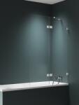 New Trendy Avexa Nickel Brushed paravan cadă 140 cm două piese periat/sticlă transparentă EXK-8759 (EXK8759)
