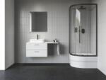 RAVAK Blix II cabină de duș 80x80 cm semicircular negru mat/sticlă transparentă 3BM40340Z1 (3BM40340Z1)