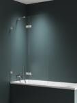 New Trendy Avexa Nickel Brushed paravan cadă 130 cm două piese periat/sticlă transparentă EXK-8756 (EXK8756)