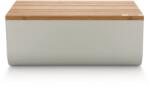 Alessi Kenyértároló vágódeszkával MATTINA 34 cm, szürke, acél / bambusz, Alessi (ALBG03WG)