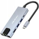 Qoltec Hub Usb-c adapter 5in1 Qoltec Pd 100W Hdmi 4K RJ45 Usb laptophoz (53795)