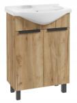 Deftrans Fürdőszoba szekrény, mosdóval, tölgy craft, 85×60×30cm (001-D-06047+1527)