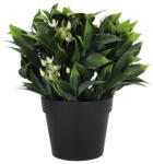  Cserepes művirág fehér virágokkal és zöld levelekkel, 20 cm (2042 (Secret Aroma))