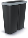 Prosperplast Hulladékgyűjtő Prosperplast COMPACTA Q DUO, 50 l fekete, világosszürke fedéllel (NDAB50-429U/S411) - platinashop