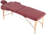 VASHOME masszázságy, összecsukható és hordozható, favázas, bordó szín (MST001BGD)