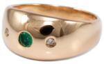 Ékszershop Gyémánt-smaragd köves arany gyűrű (1319058)
