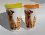 Tvar Gyermek pohár fedővel 400ml - Kiskutya és cica