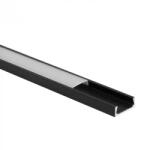 Ecolight Felületre szerelhető fekete alumínium LED profil 2m matt borítással LED szalagokhoz + végzárókkal Ecolight N sorozat (ECOPRO0230MR)