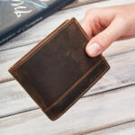 Brødrene férfi fekete vintage bőr pénztárca | barna