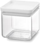 Brabantia tárolóedény 0, 7L, egymásra rakható, légmentes záródás, szögletes, világosszürke, átlátszó műanyag tartály - 122446 (122446)