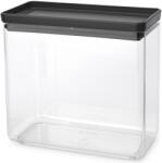 Brabantia tárolóedény 3, 5L, egymásra rakható, légmentes záródás, szögletes, sötétszürke, átlátszó műanyag tartály - 229961 (229961)