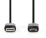 Nedis CCGL60750BK10 USB2.0, USB-C apa - USB Micro-B apa, 60 W, 480 Mbps, hossz 1m (CCGL60750BK10) (CCGL60750BK10)
