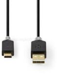Nedis CCBW60600AT10 USB kábel, USB2.0 Gen 1, USB-A dugó - USB-C dugó, 60 W | 480 Mbps, 1 m (CCBW60600AT10) (CCBW60600AT10)