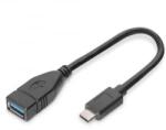 Digitus USB 3.0 Type A anya-> USB 3.0 Type C apa 0, 15m OTG adapter (AK-300315-001-S) (AK-300315-001-S)