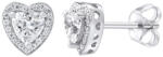 Silvego Ezüst szív fülbevaló Swarovski® Zirconia MWE02140