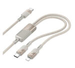 hoco. U139 adatkábel 2in1 (Type-C - lightning/Type-C, 100W, gyorstöltő, 120cm, cipőfűző) ARANY (U139_G) (U139_G)