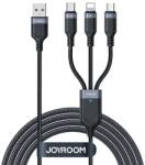 JOYROOM Cablu Incarcare USB-A - Lightning / microUSB / USB-C Joyroom S-A18 3in1, 18W, 0.3m, Negru