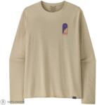 Patagonia L/S Cap Cool Daily Graphic Shirt - Lands póló, Earlylines: Pumice X-Dye (L)