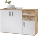 Bega CHARLY-BOBBY Komód, 120 x 82 x 35 cm, 3 ajtó, 2 fiók, matt fehér szín, régi stílus