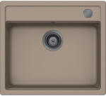 SCHOCK Schock Mono N-100 konyhai mosogatótálca 570 x 510 mm Cristadur Twilight, taupe szürke és szűrőkosár, távműködtető gomb, túlfolyó takaró Gunmetal (SETMN100TWPVGUB)