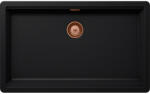 SCHOCK Schock Greenwich N-100XL konyhai mosogatótálca 750 x 456 mm Cristadur Puro, intenzív fekete és szűrőkosár, túlfolyó takaró Réz (SETGN100XLPUPVCOB)