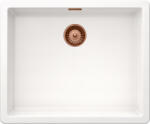 SCHOCK Schock Greenwich N-100L konyhai mosogatótálca 556 x 456 mm Cristadur Polaris, hófehér és szűrőkosár, túlfolyó takaró Réz (SETGN100LPOPVCOB)