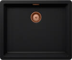 SCHOCK Schock Greenwich N-100L konyhai mosogatótálca 556 x 456 mm Cristadur Puro, intenzív fekete és szűrőkosár, túlfolyó takaró Réz (SETGN100LPUPVCOB)