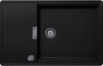 SCHOCK Schock Tia D-100LS konyhai mosogatótálca 780 x 500 mm Cristadur Puro, intenzív fekete és szűrőkosár, távműködtető gomb, túlfolyó takaró Gunmetal (SETTD100LSPUPVGUB)