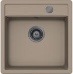 SCHOCK Schock Mono N-100S konyhai mosogatótálca 490 x 510 mm Cristadur Twilight, taupe szürke és szűrőkosár, távműködtető gomb, túlfolyó takaró Gunmetal (SETMN100STWPVGUB)