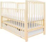 NEW BABY Gyerek kiságy New Baby LILLY leengedhető oldalráccsal és fiókkal természetes (2-55282)