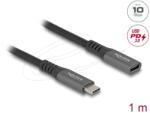 Delock USB 3.1 Type C Hosszabbító Fekete-Szürke 1m 80022 (80022)