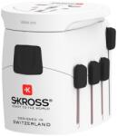 SKROSS PRO+ Világ utazóadapter USB-C + USB-A (30W PD, gyorstöltés, Fehér) (1.302524)