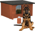 Dechland izolat Dog, Cat casa cu deschidere acoperiș plat M - maro (BP-01-M-KA)