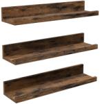 Euziel Комплект от 3 стенни рафтове SHELFY 38x5x10 cm кафяви (EZ0267)