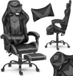 Sofotel Cerber Gamer szék, állítható ülésmagasság, párnával, lábtartóval, 135x70cm - Fekete, Szürke