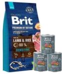 Brit Brit Premium By Nature Sensitive Z Jagnięciną I Ryżem 15kg + WILD FARM Superfood vaddisznó 3x800g