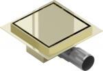 Mexen Flat-Q M13 scurgere de podea pătrată 12 x 12 cm, auriu - 1510012 (1510012)
