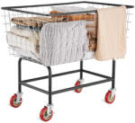 VEVOR Drótvázas gurulós szennyestartó kosár 158 literes kapacitás, ipari kivitel, 5 kerekekkel