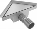 Mexen Flat-T M13 sifon de pardoseală triunghiular 20 x 20 cm, inox - 1010320 (1010320)