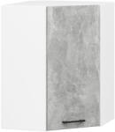 AKORD Furniture Factory AKORD Oliwia Sarok Felső Konyhaszekrény 60/60 Fehér/Beton (AKO-KS0POLIBIABET009H720)