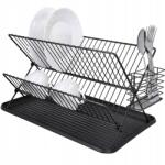 Retoo Összehajtható Fém konyhai edényszárító, 42, 5 x 31 cm, fekete, RT (O1001)