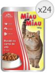 MIAU MIAU marhás alutasakos eledel felnőtt cicáknak 24x100 g