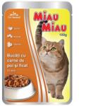 MIAU MIAU csirkés és májas alutasakos eledel felnőtt cicáknak 100 g
