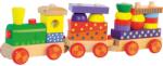 Woodyland Trenulet din lemn Woodyland cu lumina, sunet si cuburi (90840) Trenulet
