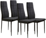 Homelux 4 db-os magas háttámlájú fekete szövet étkezőszék (DC860-4_BLACK) - leziter