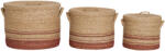 House Nordic Budoni kosarak, tengeri fű, natúr/barna 3db (4401568) - leziter